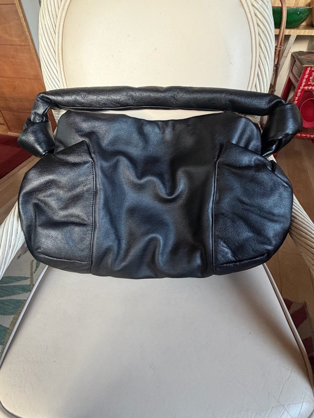 DOROTHEE SCHUMACHER Puffy Soft Calfskin Black Knotted Hobo! Large! New! - Picture 12 of 12